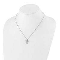 14k White Gold Diamond Cross 18 inch Necklace-PM1000-100-WA
