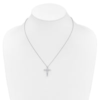 14k White Gold Diamond Cross 18 inch Necklace-PM1000-150-WA