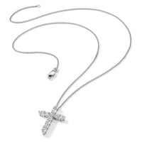 14k White Gold Diamond Cross 18 inch Necklace-PM1000-150-WA