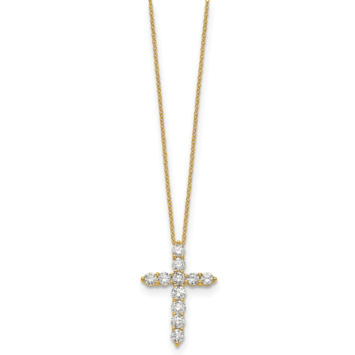 14k Diamond Cross 18 inch Necklace-PM1000-150-YA