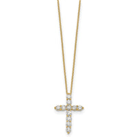 14k Diamond Cross 18 inch Necklace-PM1000-150-YA