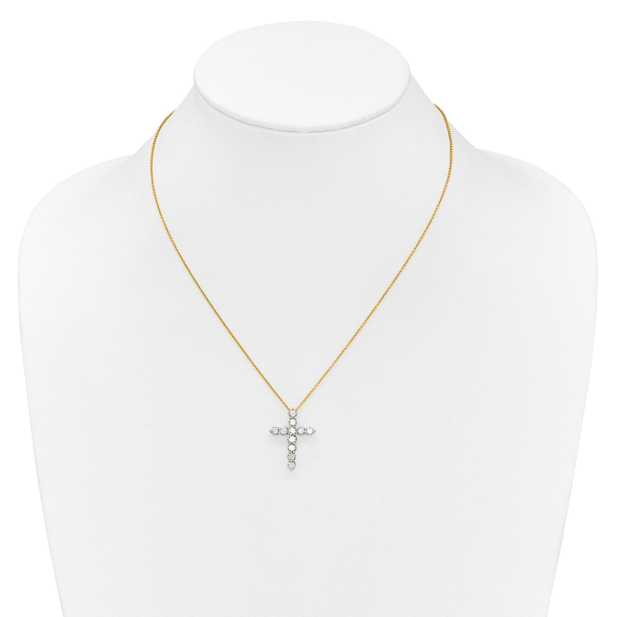 14k Diamond Cross 18 inch Necklace-PM1000-150-YA