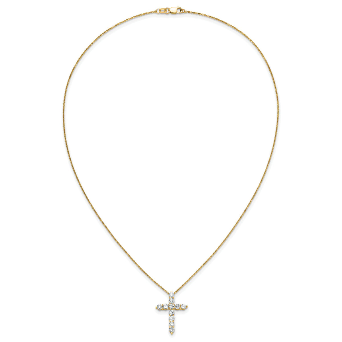 14k Diamond Cross 18 inch Necklace-PM1000-150-YA