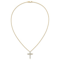 14k Diamond Cross 18 inch Necklace-PM1000-150-YA