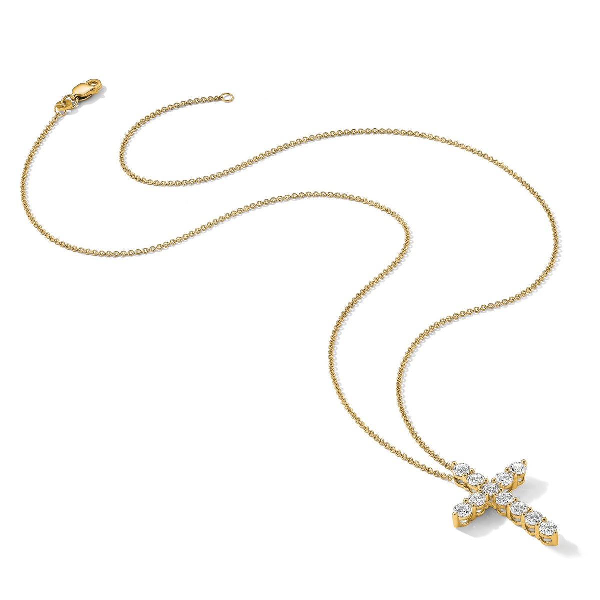 14k Diamond Cross 18 inch Necklace-PM1000-150-YA