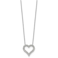 14k White Gold Diamond Heart 18 inch Necklace-PM1001-100-WA