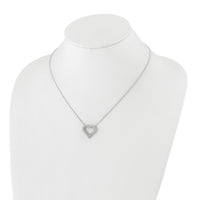 14k White Gold Diamond Heart 18 inch Necklace-PM1001-100-WA