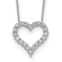 14k White Gold Diamond Heart 18 inch Necklace-PM1001-100-WA