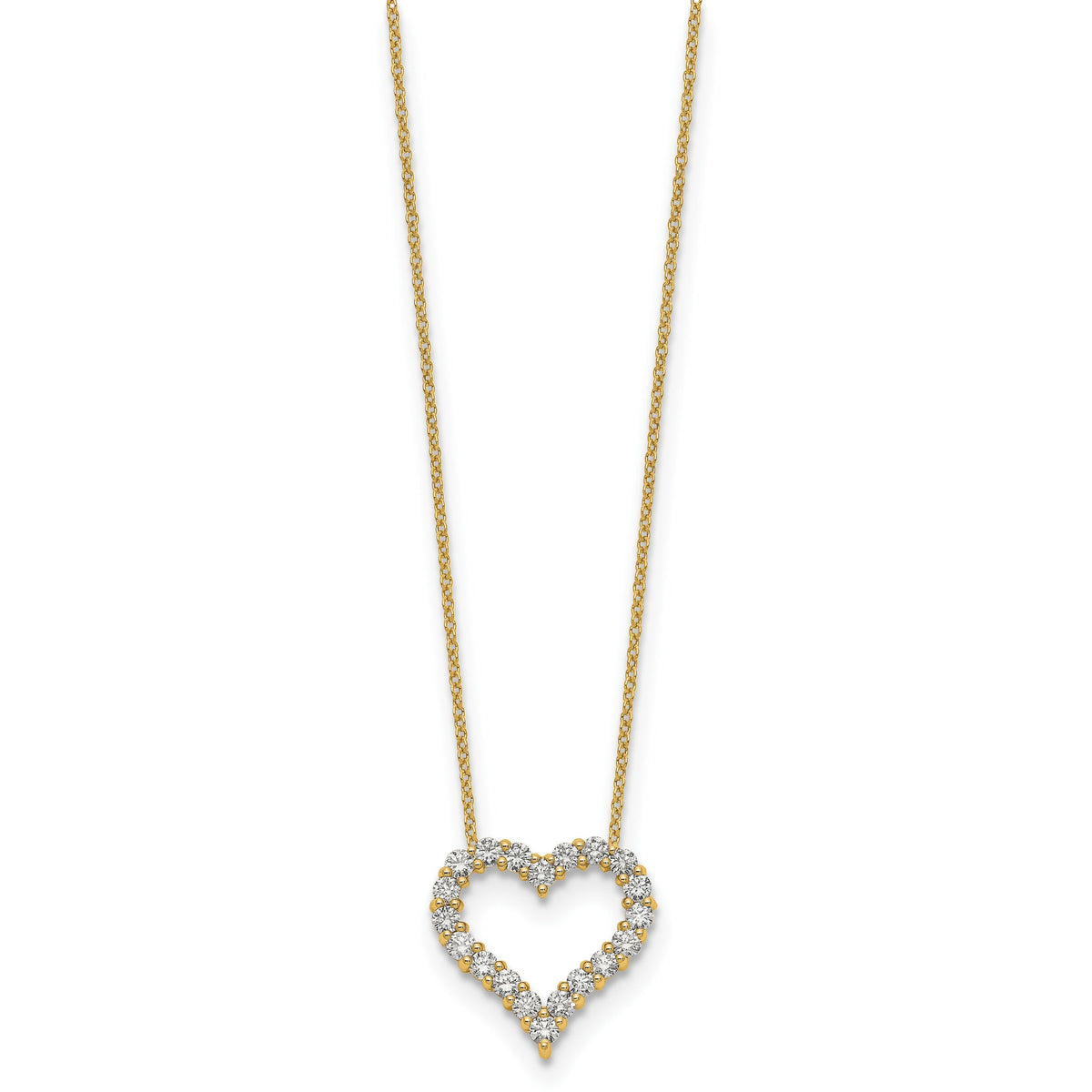 14k Diamond Heart 18 inch Necklace-PM1001-100-YA