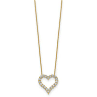 14k Diamond Heart 18 inch Necklace-PM1001-100-YA
