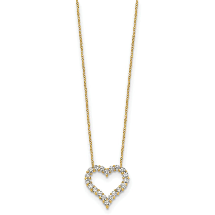 14k Diamond Heart 18 inch Necklace-PM1001-100-YA