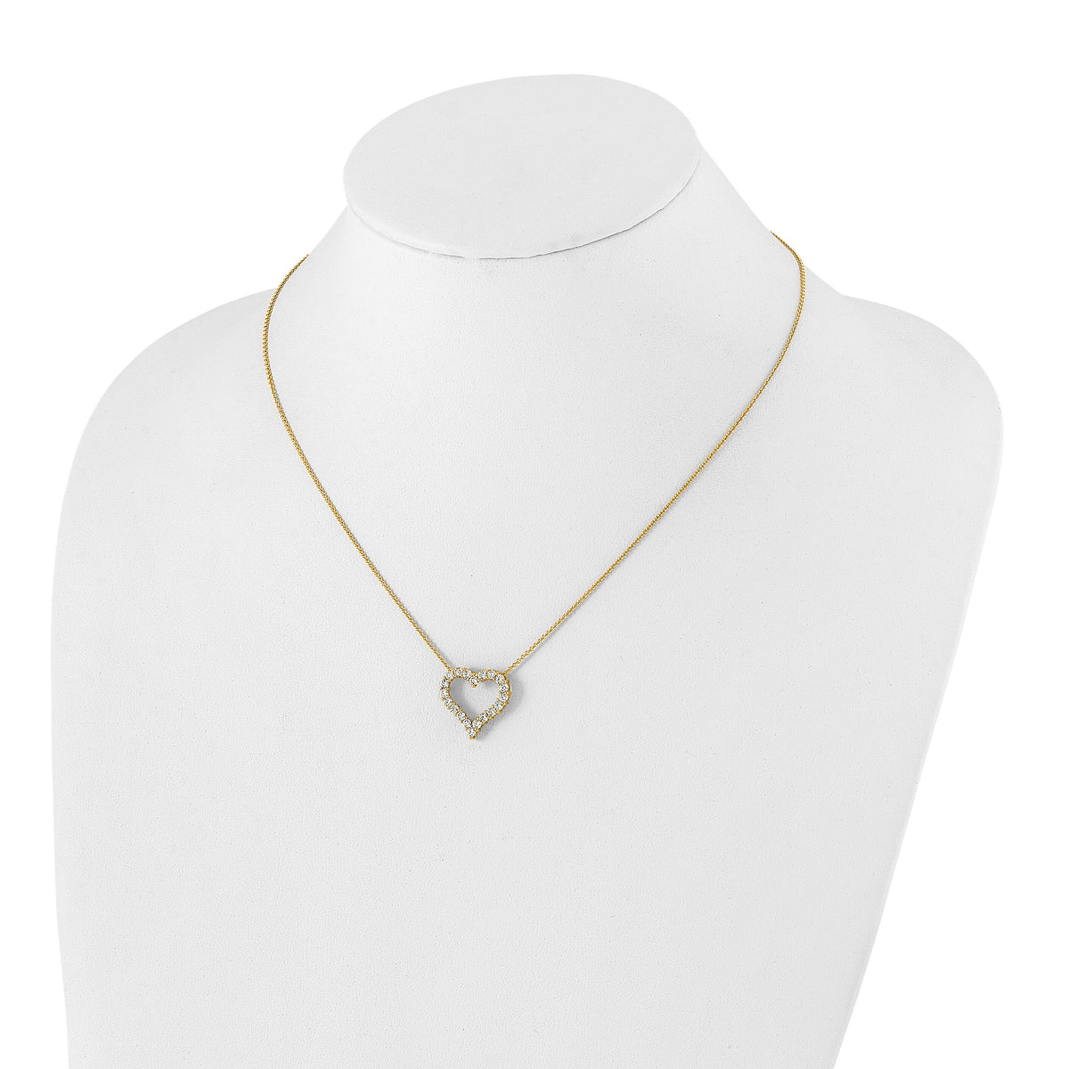 14k Diamond Heart 18 inch Necklace-PM1001-100-YA