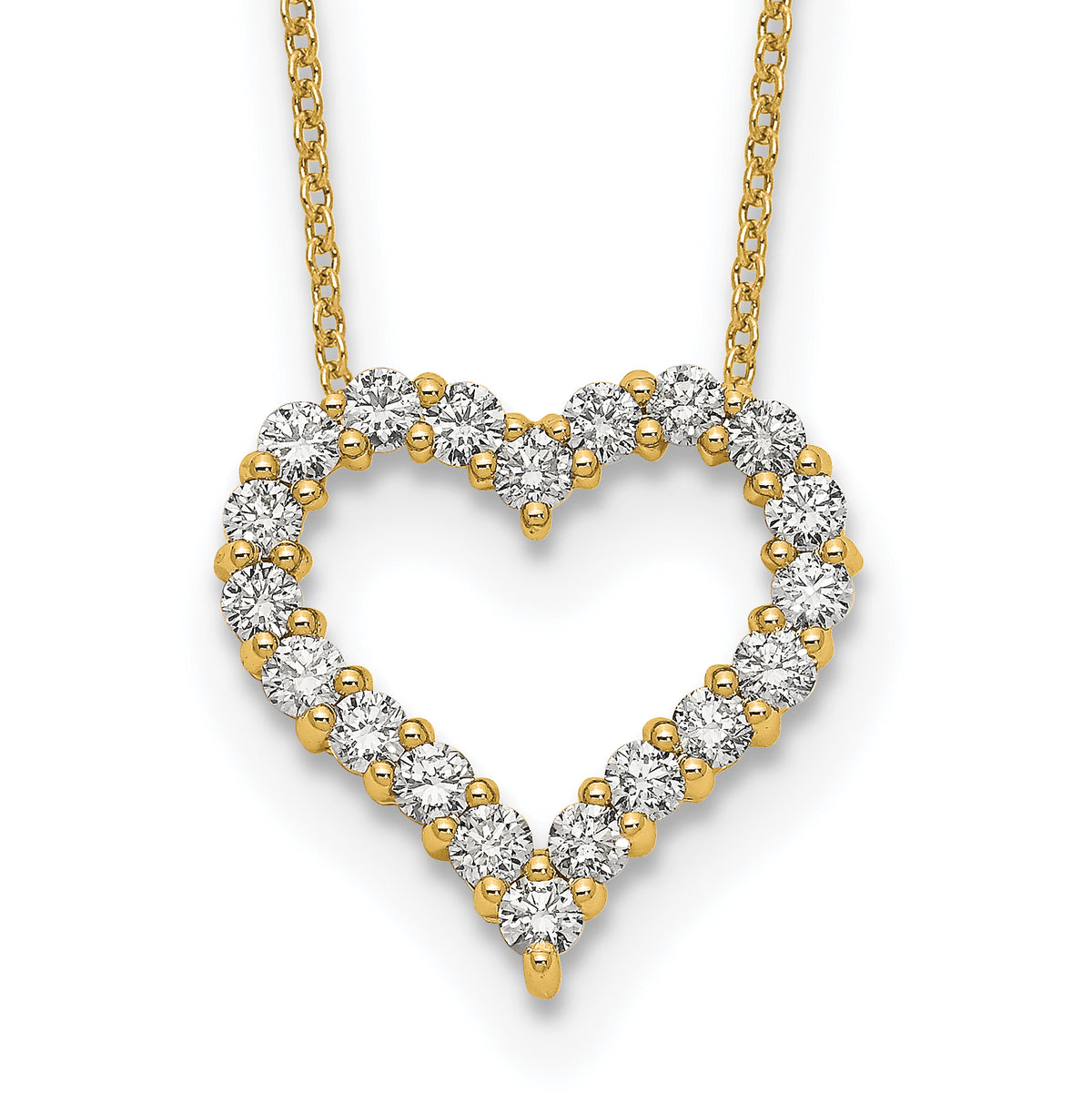 14k Diamond Heart 18 inch Necklace-PM1001-100-YA