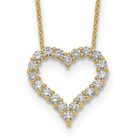 14k Diamond Heart 18 inch Necklace-PM1001-100-YA