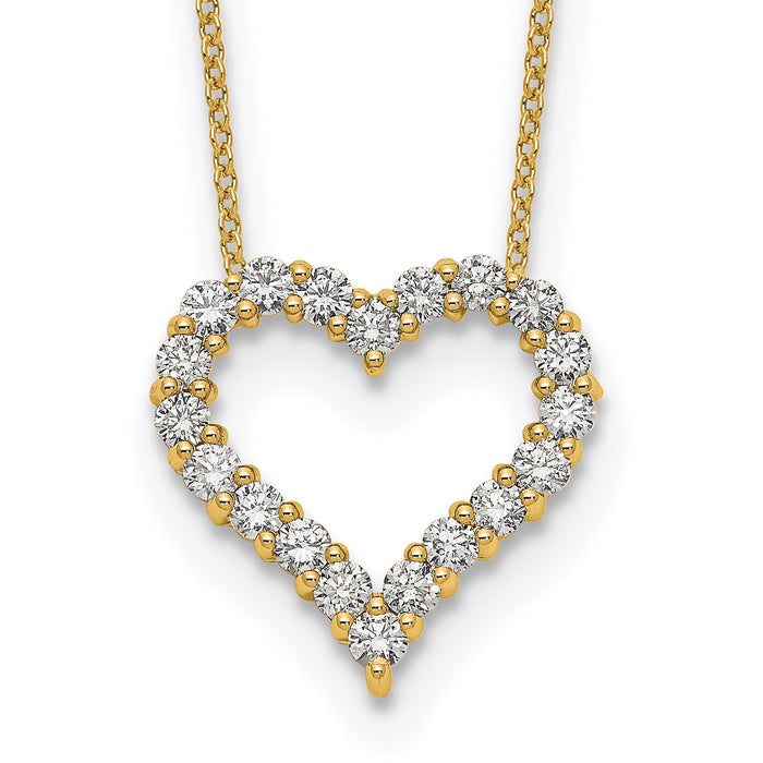 14k Diamond Heart 18 inch Necklace-PM1001-100-YA