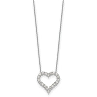 14k White Gold Diamond Heart 18 inch Necklace-PM1001-150-WA