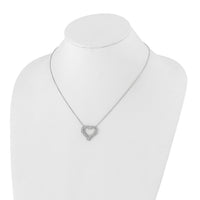 14k White Gold Diamond Heart 18 inch Necklace-PM1001-150-WA
