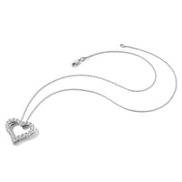 14k White Gold Diamond Heart 18 inch Necklace-PM1001-100-WA
