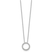 14k White Gold Diamond Circle 18 inch Necklace-PM1002-025-WA