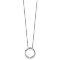 14k White Gold Diamond Circle 18 inch Necklace-PM1002-050-WA