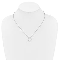 14k White Gold Diamond Circle 18 inch Necklace-PM1002-050-WA