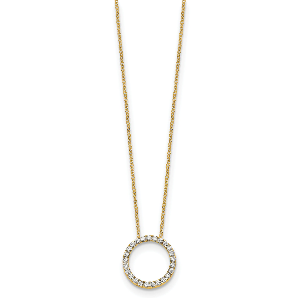 14k Diamond Circle 18 inch Necklace-PM1002-050-YA