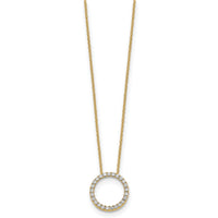 14k Diamond Circle 18 inch Necklace-PM1002-050-YA