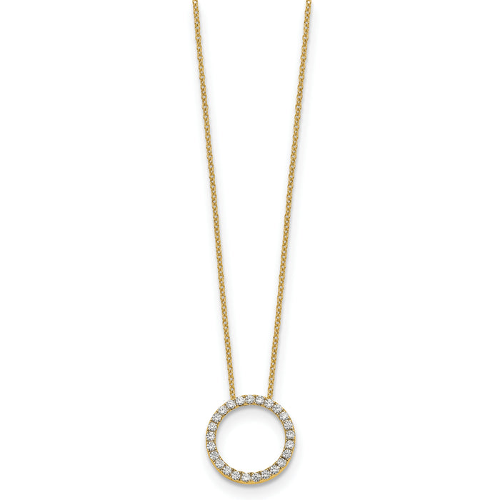 14k Diamond Circle 18 inch Necklace-PM1002-050-YA