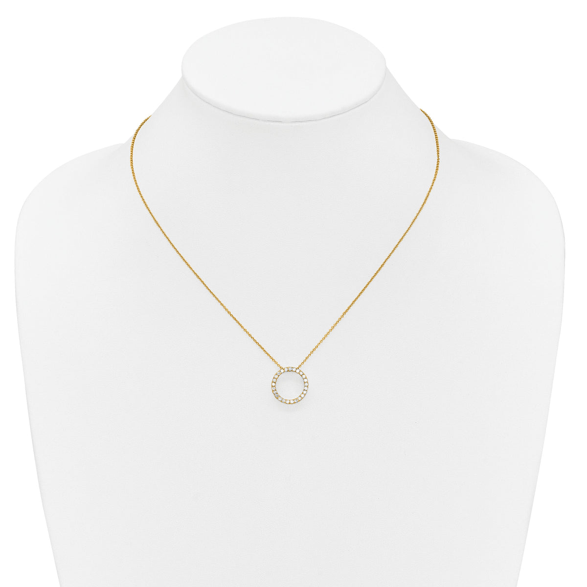 14k Diamond Circle 18 inch Necklace-PM1002-050-YA