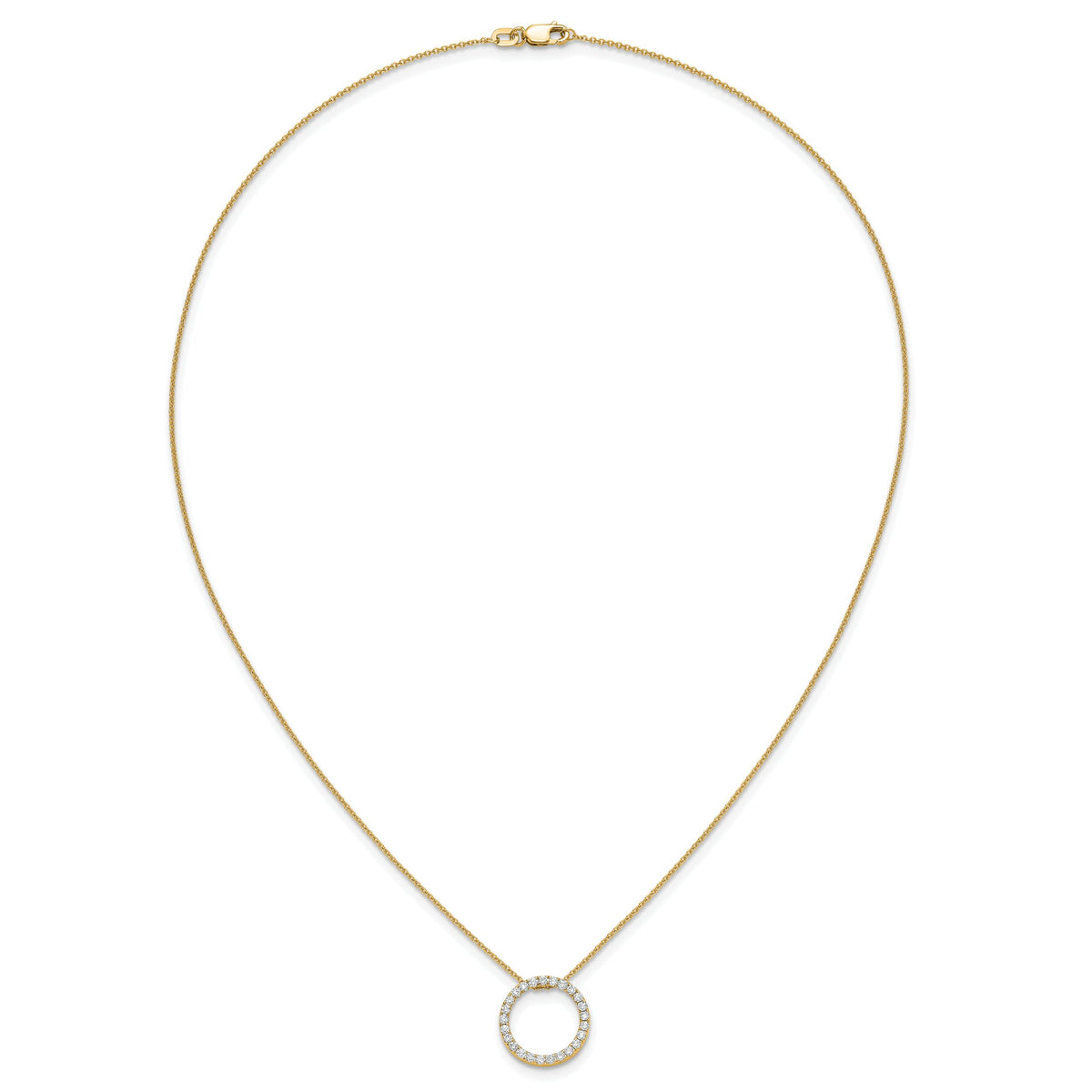 14k Diamond Circle 18 inch Necklace-PM1002-050-YA