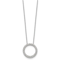 14k White Gold Diamond Circle 18 inch Necklace-PM1002-100-WA