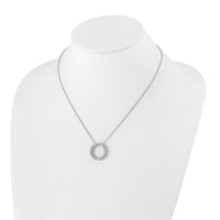 14k White Gold Diamond Circle 18 inch Necklace-PM1002-100-WA