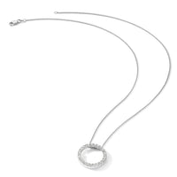 14k White Gold Diamond Circle 18 inch Necklace-PM1002-100-WA