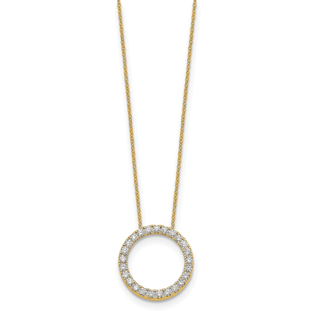 14k Diamond Circle 18 inch Necklace-PM1002-100-YA