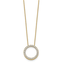 14k Diamond Circle 18 inch Necklace-PM1002-100-YA