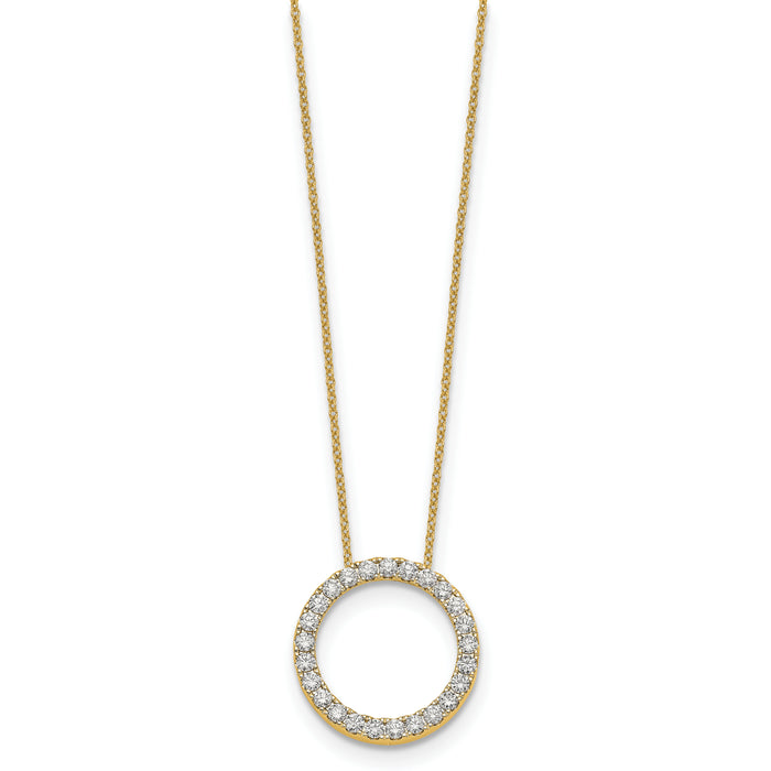 14k Diamond Circle 18 inch Necklace-PM1002-100-YA