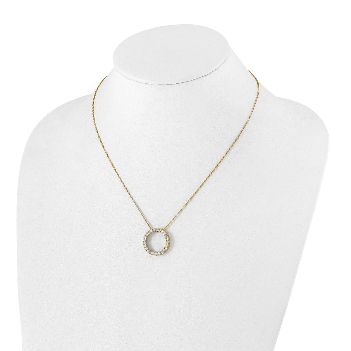14k Diamond Circle 18 inch Necklace-PM1002-100-YA