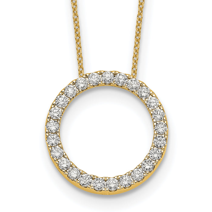 14k Diamond Circle 18 inch Necklace-PM1002-100-YA