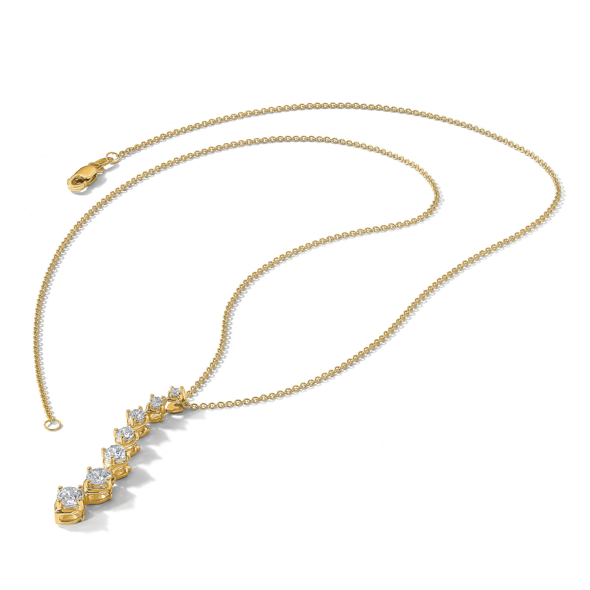 14k Diamond Circle 18 inch Necklace-PM1002-100-YA