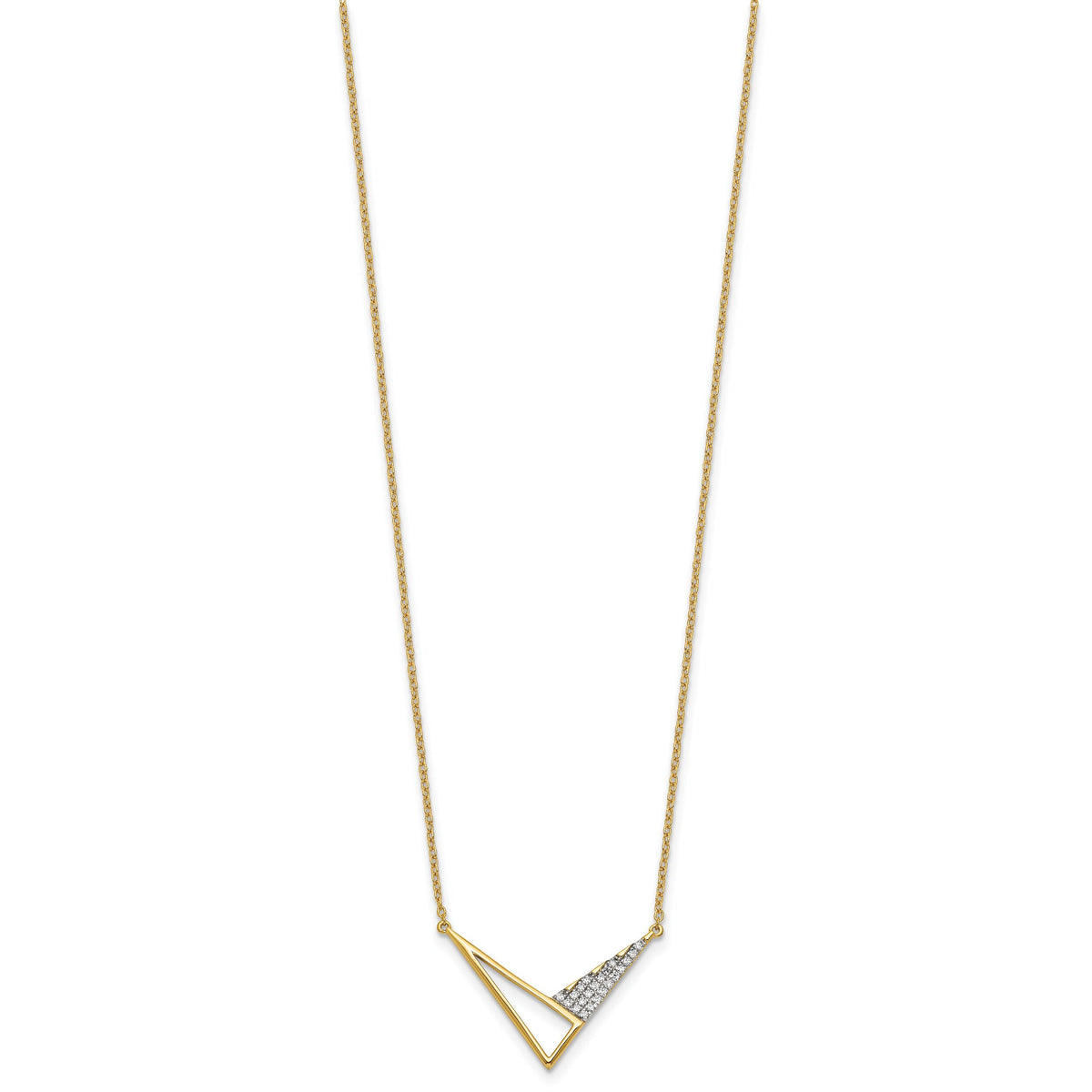14K Polished Diamond Geometric Fashion Necklace-PM10038-011-YAA