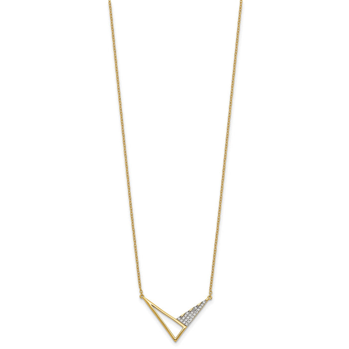 14K Polished Diamond Geometric Fashion Necklace-PM10038-011-YAA