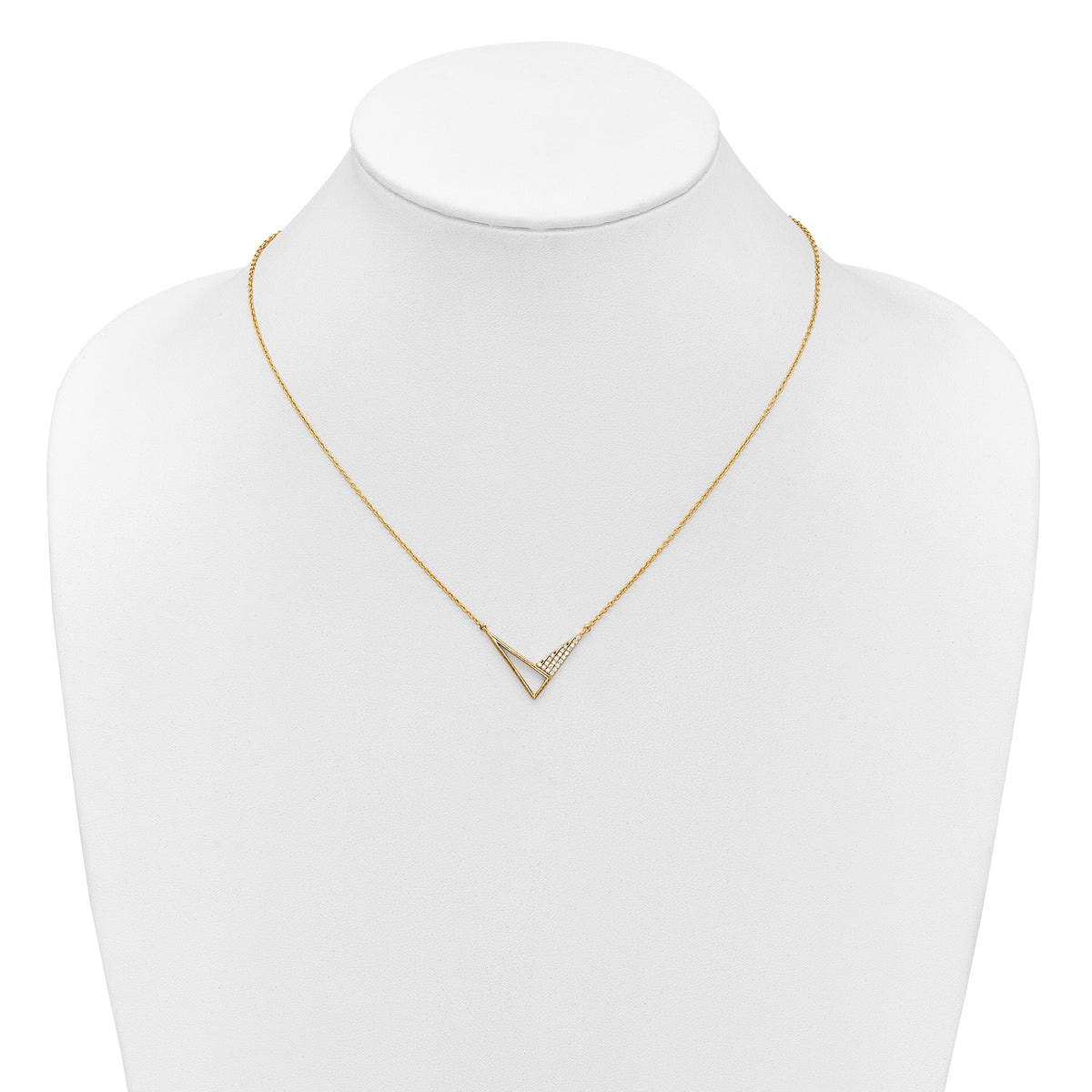 14K Polished Diamond Geometric Fashion Necklace-PM10038-011-YAA