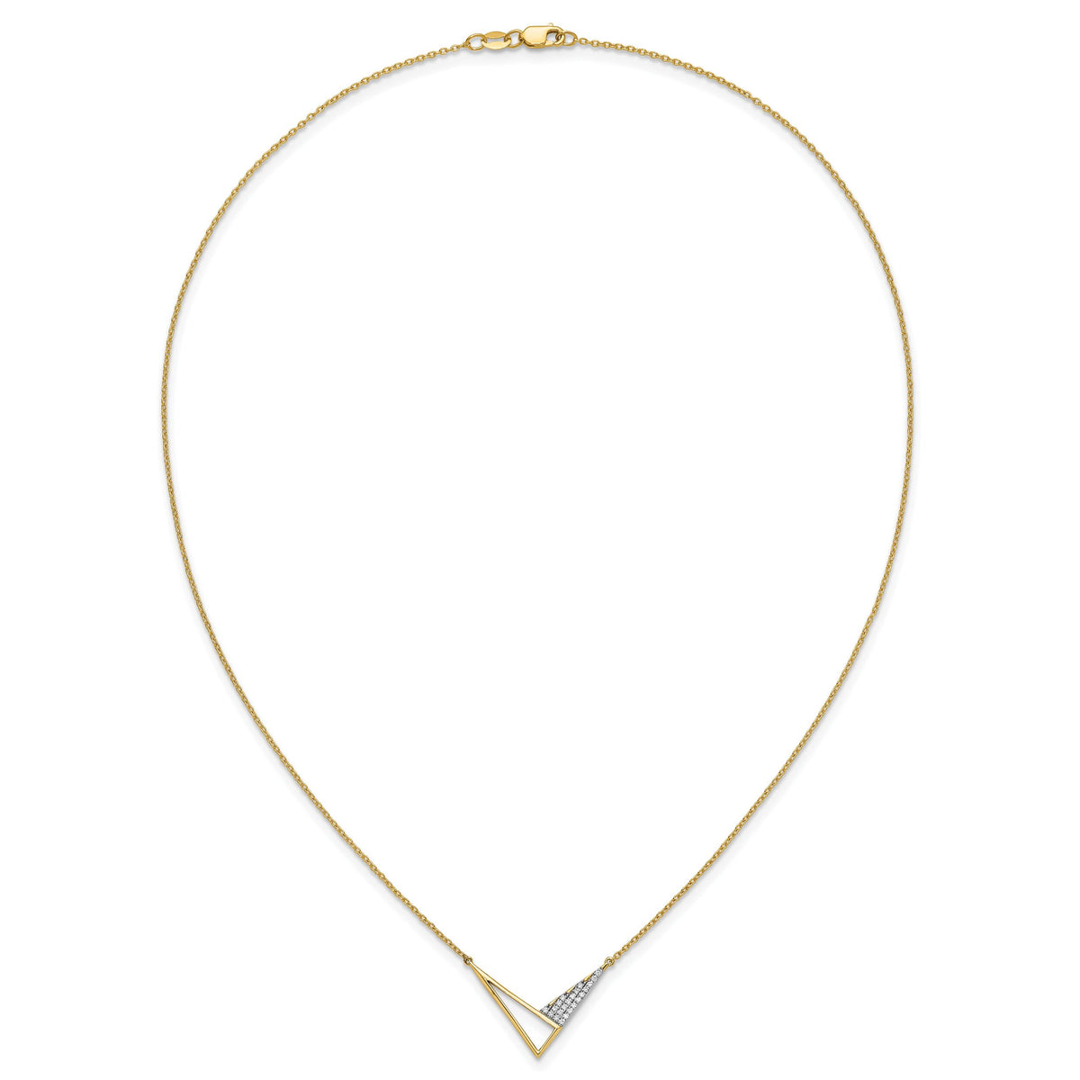 14K Polished Diamond Geometric Fashion Necklace-PM10038-011-YAA