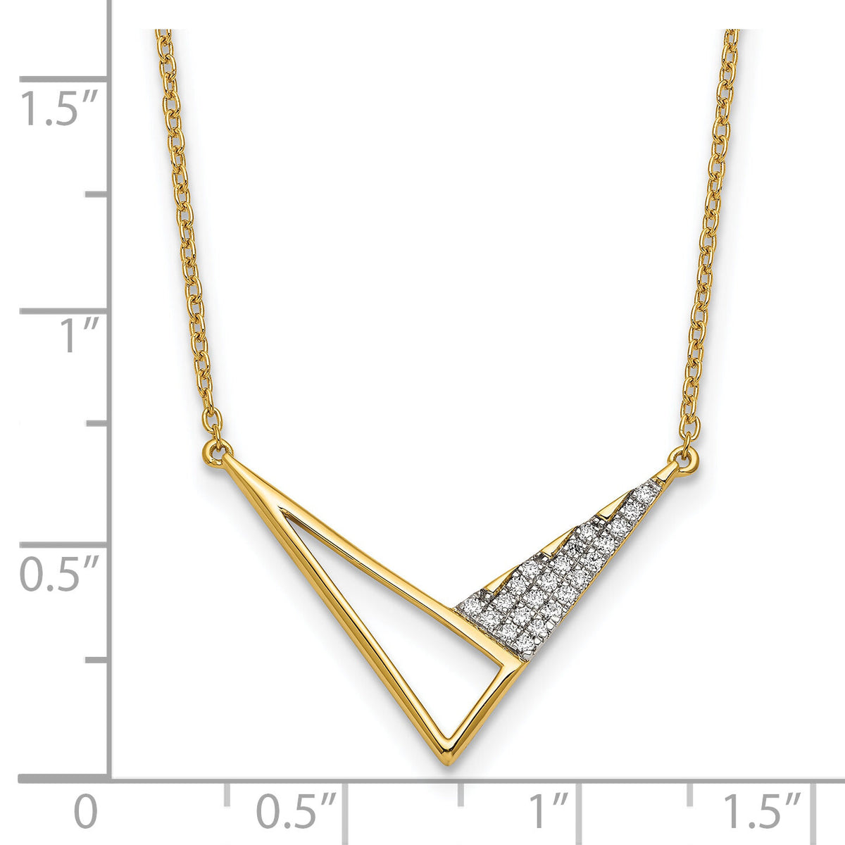 14K Polished Diamond Geometric Fashion Necklace-PM10038-011-YAA