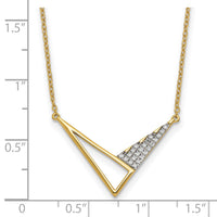 14K Polished Diamond Geometric Fashion Necklace-PM10038-011-YAA