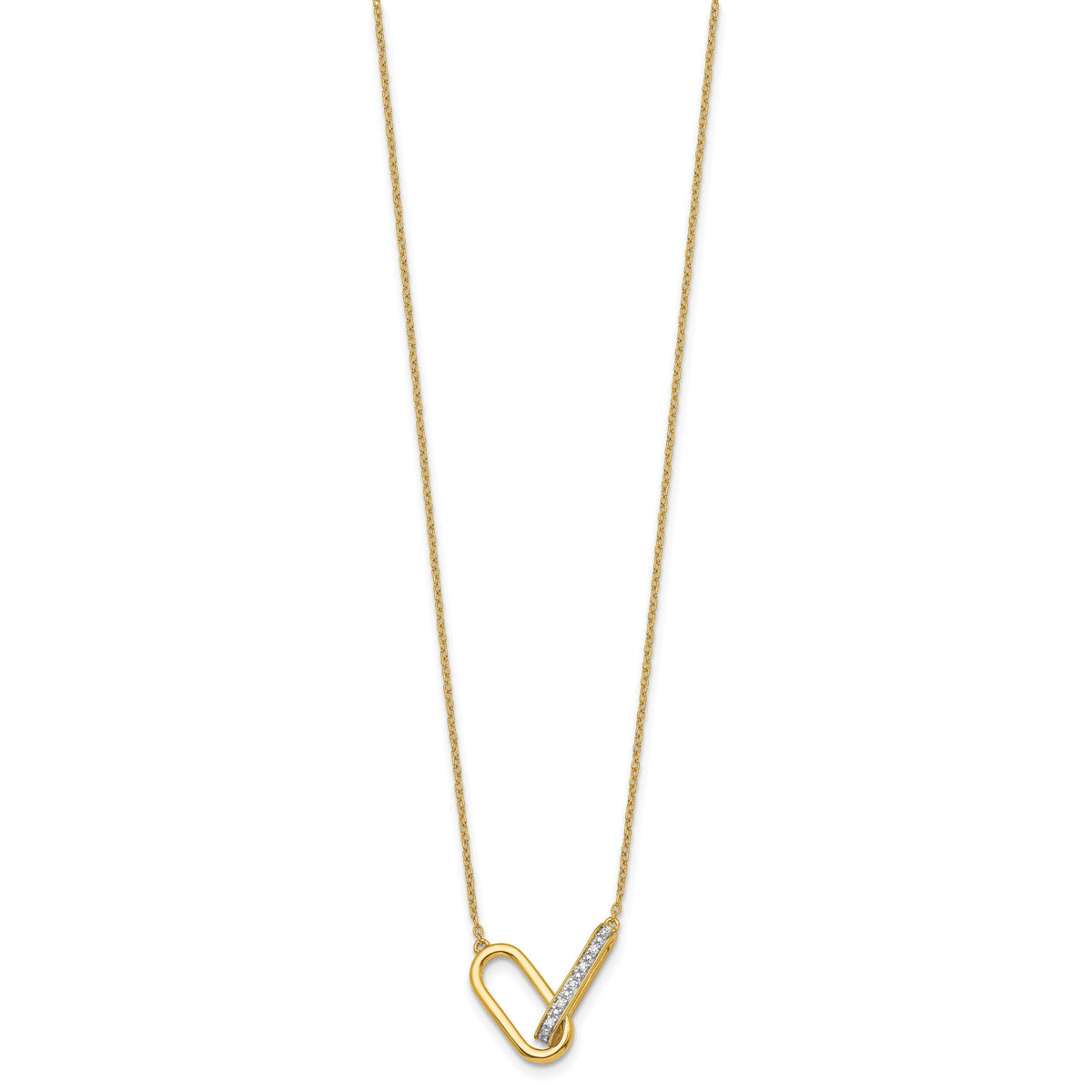 14K Polished Diamond Link Fashion Necklace-PM10043-007-YAA