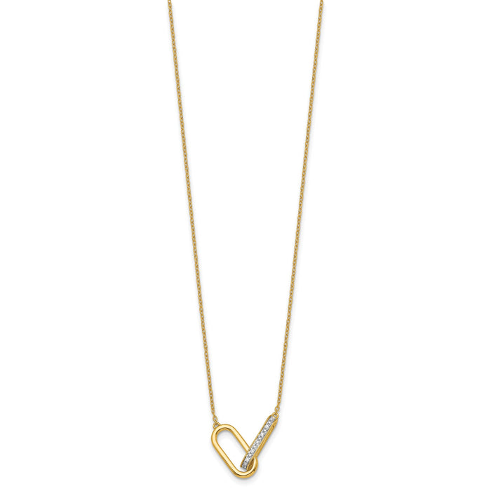 14K Polished Diamond Link Fashion Necklace-PM10043-007-YAA