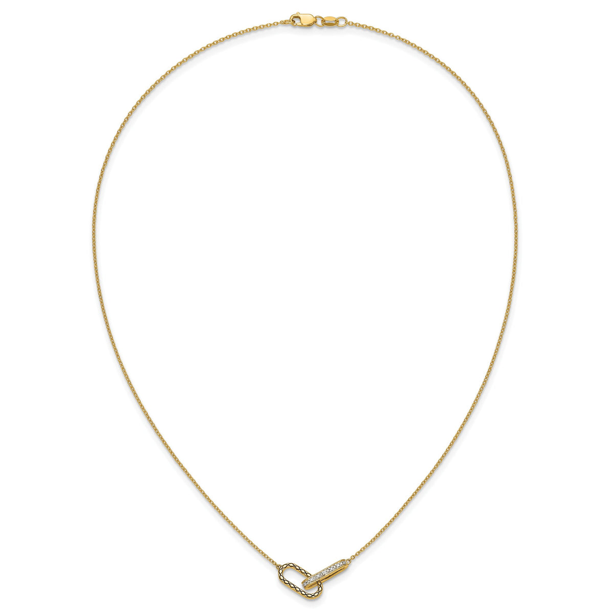 14K Polished Diamond Link Fashion Necklace-PM10043-007-YAA