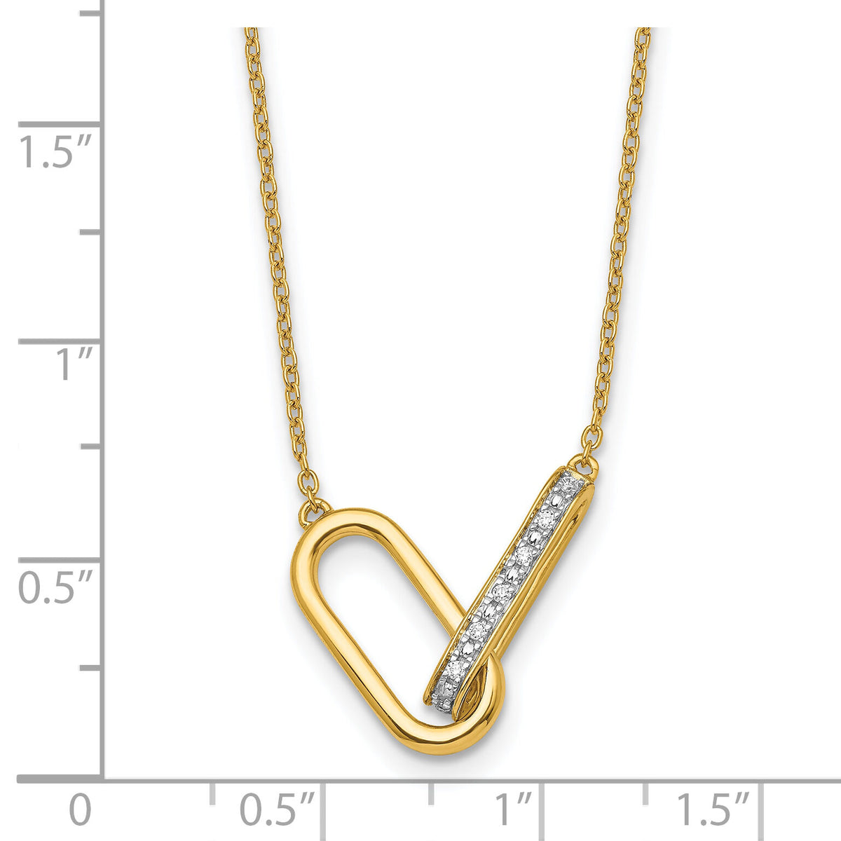 14K Polished Diamond Link Fashion Necklace-PM10043-007-YAA
