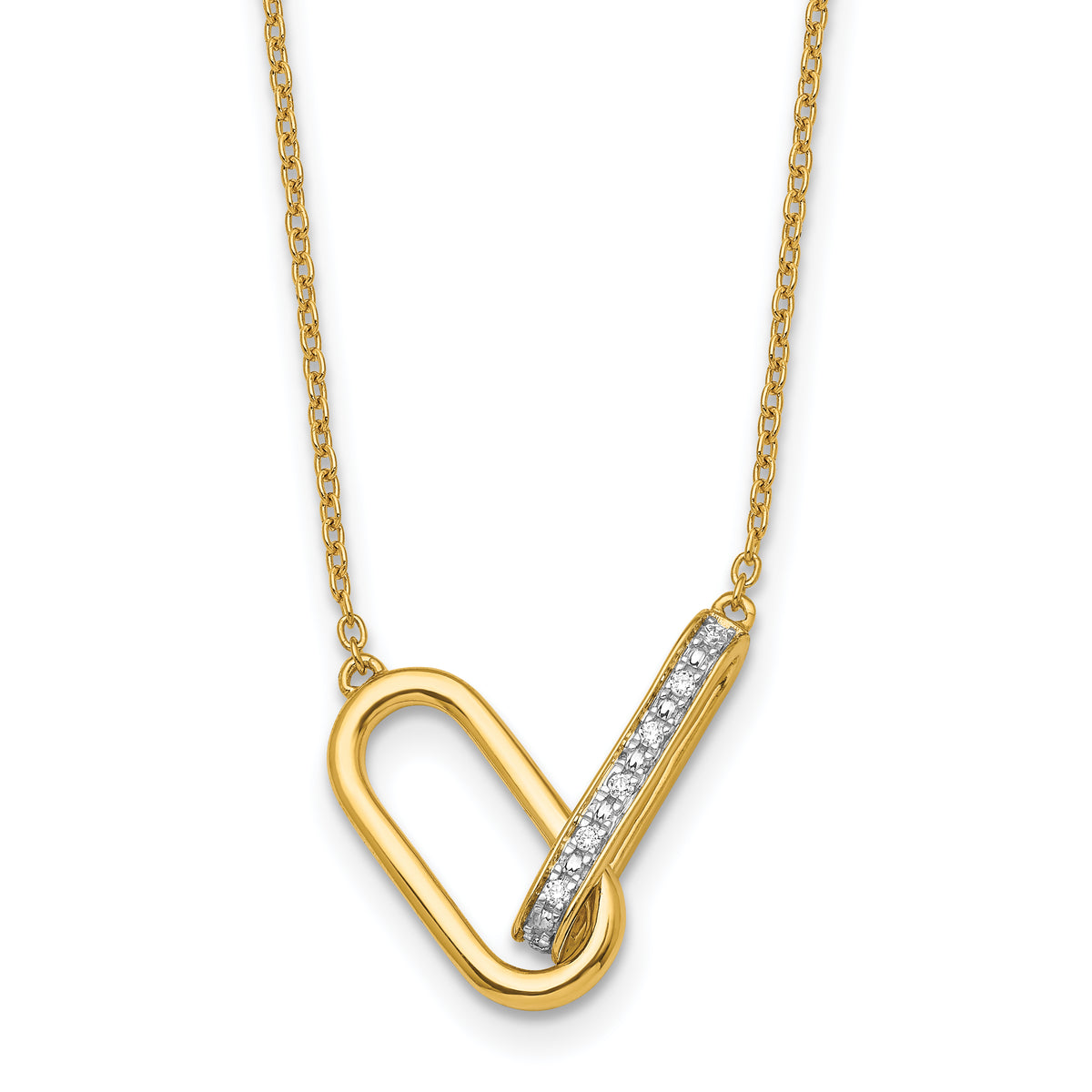 14K Polished Diamond Link Fashion Necklace-PM10043-007-YAA